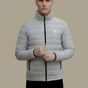 1 Pc Men's Polyester Embroidered Puffer Jacket