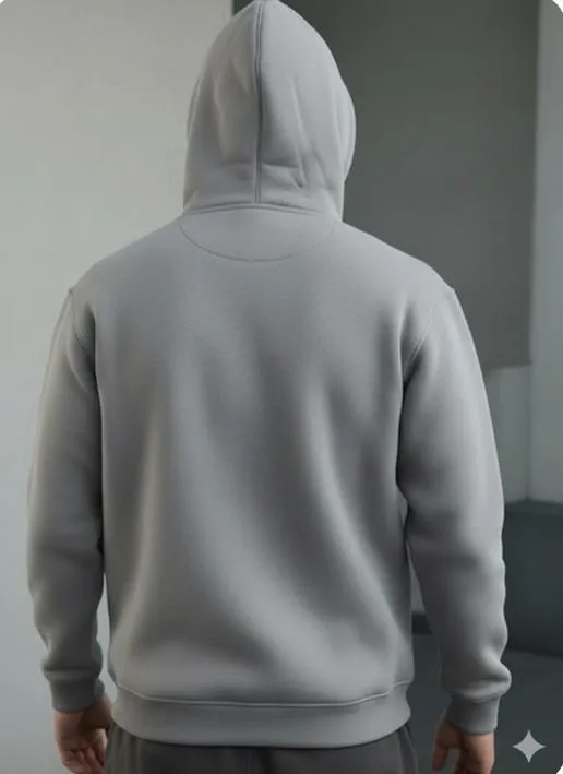 Premium Heavyweight Black Fleece Zipper Hoodie - Image 4