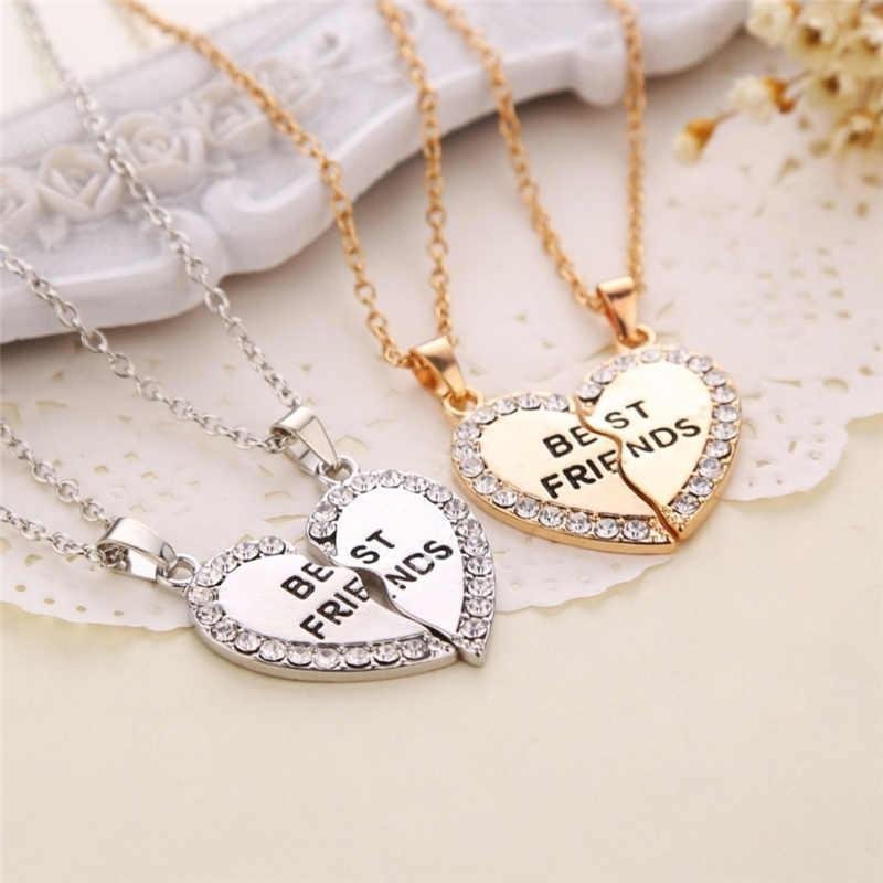 2 Pairs Best Friend Necklace - Golden & Silver - Image 3