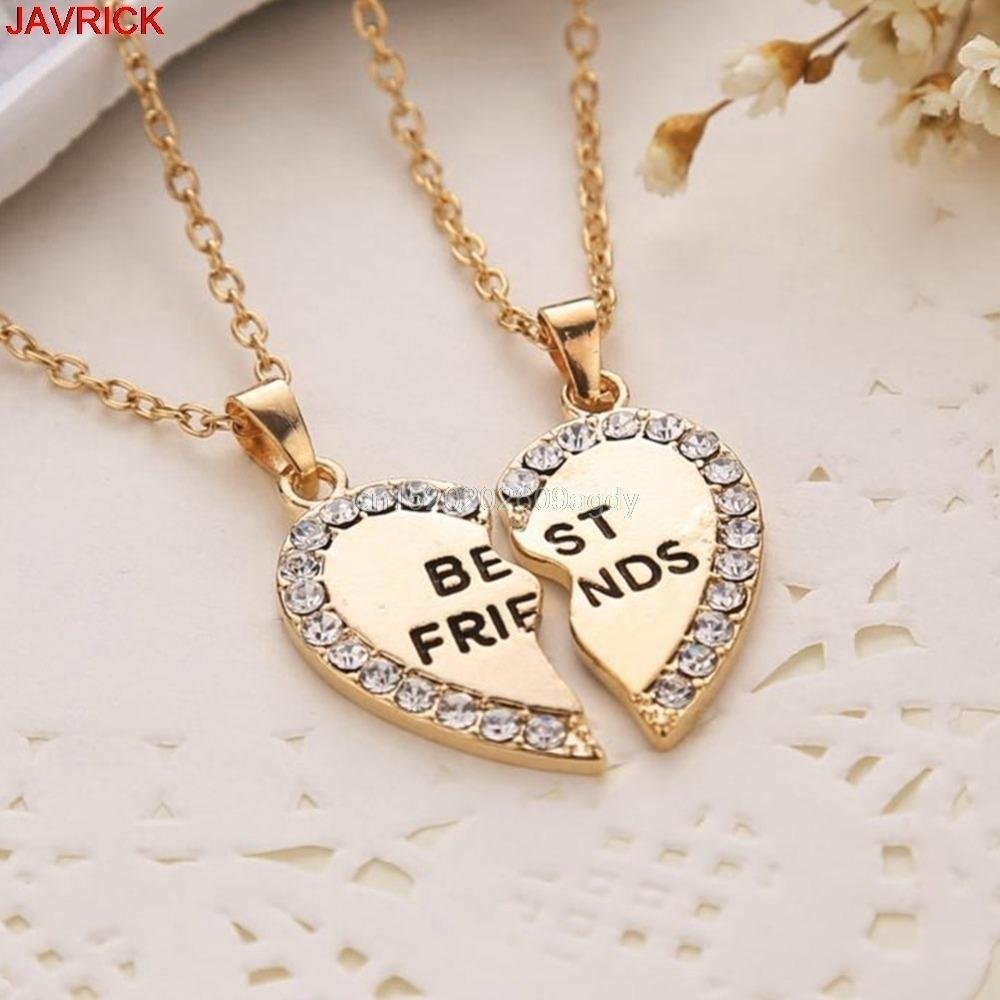 2 Pairs Best Friend Necklace - Golden & Silver - Image 4
