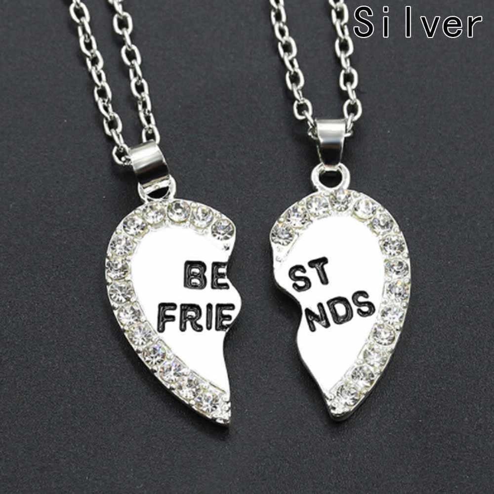 2 Pairs Best Friend Necklace - Golden & Silver - Image 6