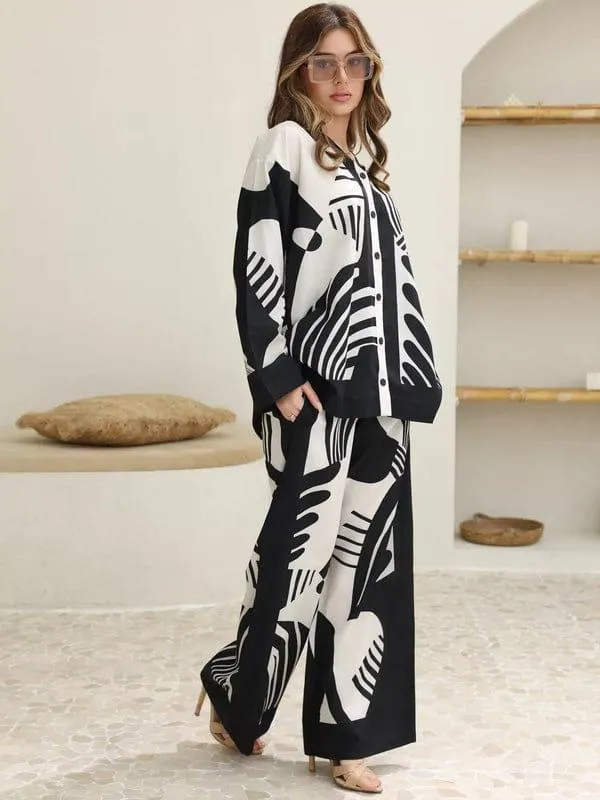 2 Pcs Women's Stitched Khaddar Printed Shirt And Trouser - Image 2